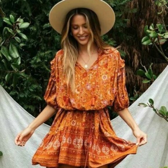 New Boho Floral Print Cotton Tunic/ Dress - Picture 2 of 7